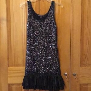 Sparkling Black Sequin Kids Dress